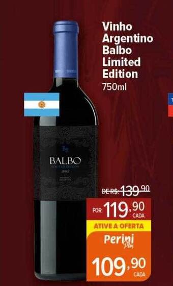 Perini Vinho argentino balbo limited edition oferta