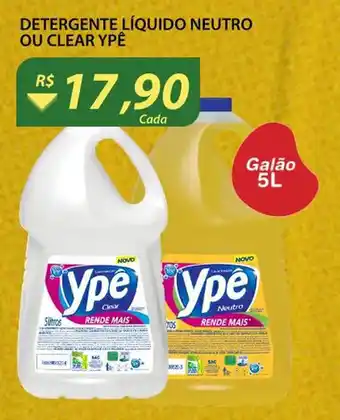 Assaí Atacadista Detergente Liquido Neutro ou Clear Ype 5L oferta