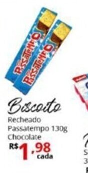 Biscoito Recheado Passatempo 130g chcocolate