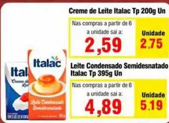 Spani Atacadista Creme de leite italac tp leite condensado semidesnatado italac oferta