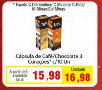Spani Atacadista Cápsula de café chocolate 3 corações oferta