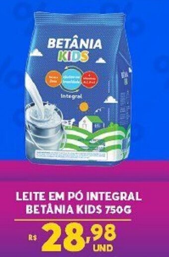 Atacadão Centro Sul Leite em po Integral Betania Kids 750g oferta