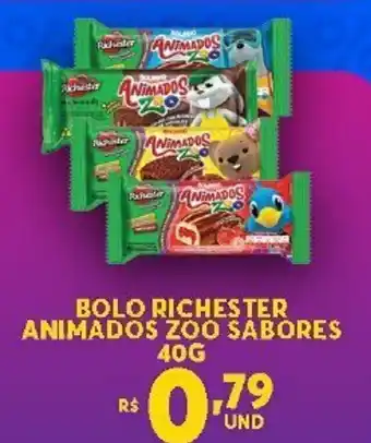 Atacadão Centro Sul Bolo Richester Animados Zoo Sabores 40g oferta