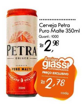 Giassi Supermercados Cerveja Petra Puro Malte 350ml oferta