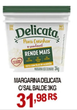 Mercadão Atacadista Margarina Delicata c/ Sal Balde 3kg oferta