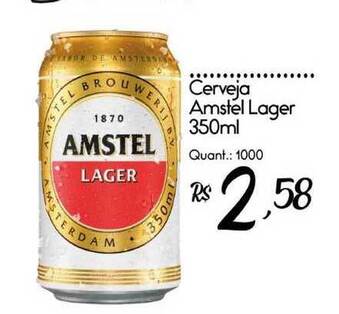 Giassi Supermercados Cerveja Amstel Lager 350ml oferta