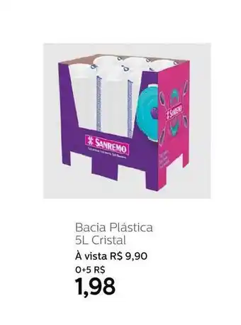Bacia Plástica 5l Cristal