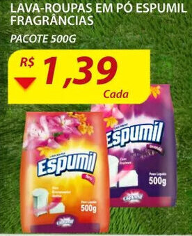 Assaí Atacadista Lava roupas em po Espumil Frag. 500g oferta