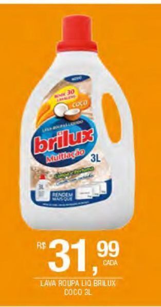 Lava roupa líquido brilux coco 3l