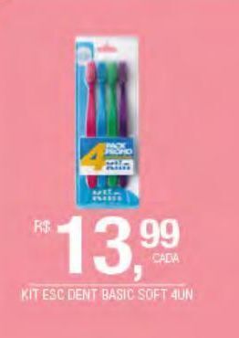 DB Supermercados Kit escova dental basic soft 4un oferta