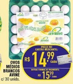 Mercantil Rodrigues Ovos médios brancos avine 30 un oferta