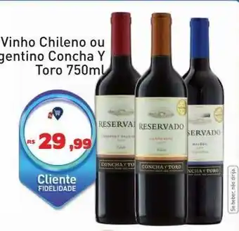Tonin Superatacado Vinho chileno ou argentino concha y toro 750ml oferta