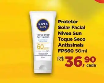 Farmácias Nissei Protetor Solar Facial Nivea Sun Toque Seco Antissinais Fps60 50ml oferta