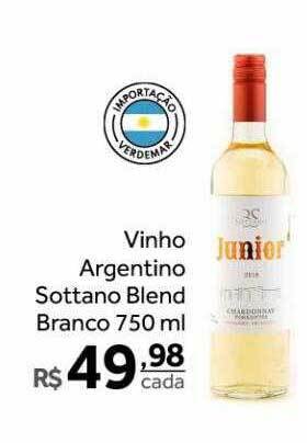 Verdemar Supermercado Vinho argentino sottano blend branco oferta