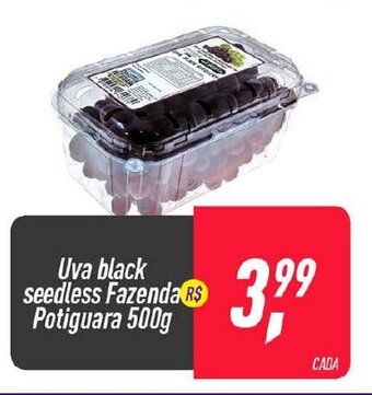 Frangolândia Uva Black Seedless Fazenda Potiguara 500g oferta