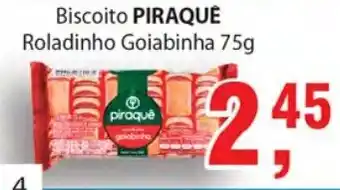 Supermercados Mundial Biscoito Piraque Rolandinho Goiabinha 75g oferta