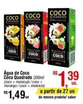 Fort Atacadista Agua de Coco Coco Quadrado 200ml oferta