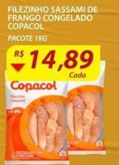 Assaí Atacadista Filezinho Sassami de Frango Congelado Copacol 1kg oferta