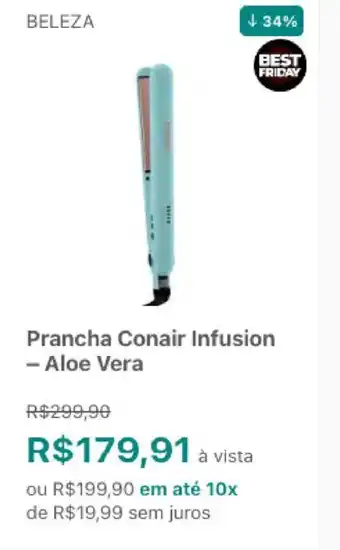 Prancha Conair Infusion Aloe Vera