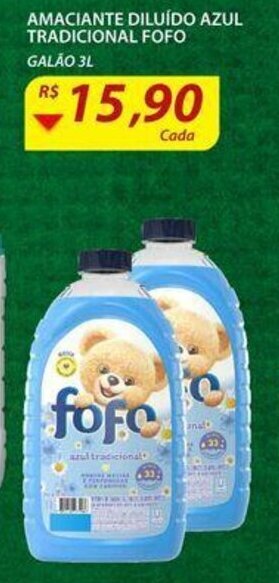 Assaí Atacadista Amaciante Diluido Azul Tradicional Fofo galao 3L oferta
