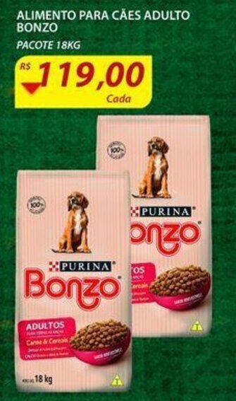 Assaí Atacadista Alimento para caes Adulto Bonzo 18kg oferta