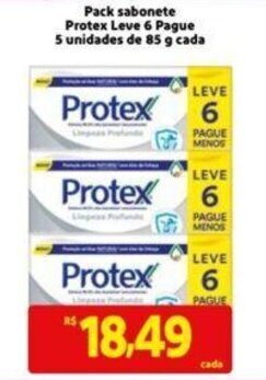 Extra Supermercado Pack Sabonete Protex 85g leve 6 pague 5 tipos oferta