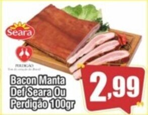 Bacon Manta Def. Seara ou Perdigao 100g