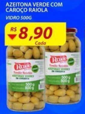 Azeitona Verde com Caroco Raiola 500g