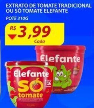 Assaí Atacadista extrato De tomate Tradicional ou So Tomate Elefante 310g oferta