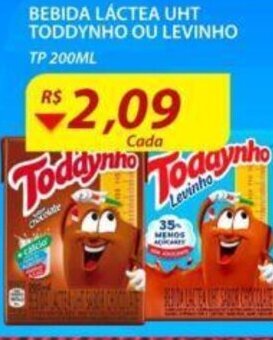 Assaí Atacadista Bebida Lactea Uht Toddynho ou Levinho 200ml oferta