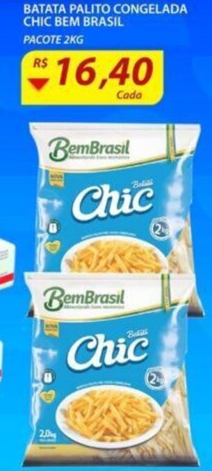 Assaí Atacadista Batata Palito Congelada Chic Bem Brasil pacote 2kg oferta