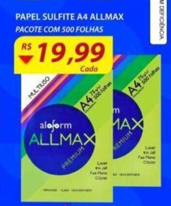 Assaí Atacadista Papel Sulfite A4 Allmax 500 folhas oferta