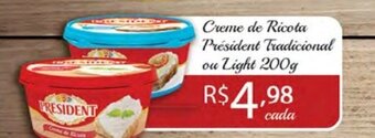 Creme de Ricota President Tradiconal ou Light 200g