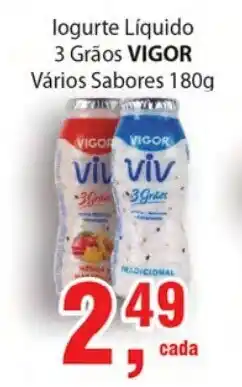 Iogurte Liquido 3 Graos Vigor 180g