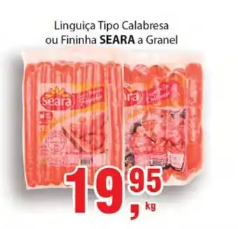 Supermercados Mundial Linguica Tipo Calabresa ou Finiha Seara a granel 1kg oferta