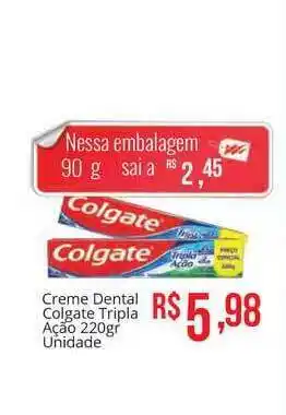 Mart Minas Creme Dental Colgate Tripla Ação 90g oferta