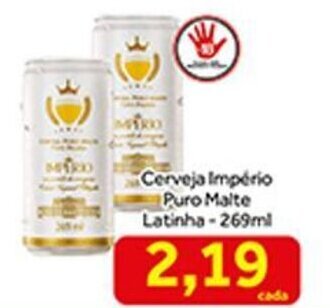 Shibata Supermercados Cerveja Imperio Puro Malte Latinha 269ml oferta