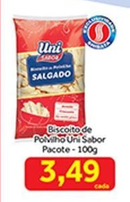 Shibata Supermercados Biscoito de Polvilho Uni Sabor pacote 100g oferta