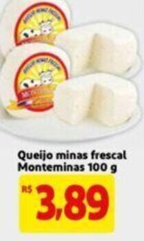 Queijo minas frescal Monteminas 100g