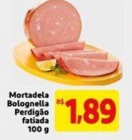 Extra Supermercado Mortadela Bolognella Perdigao fatiada 100g oferta