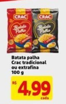 Extra Supermercado Batata palha Crac tradicional ou extrafina 100g oferta