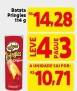 Extra Supermercado Batata Pringles 114g oferta