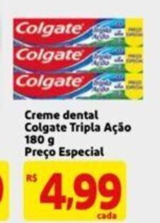 Extra Supermercado Creme Dental Colgate Tripla Acao 180g preco especial oferta