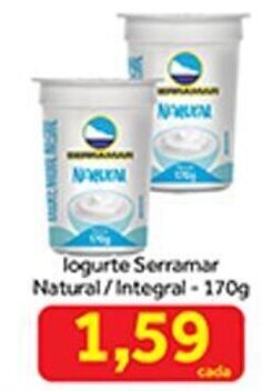 Shibata Supermercados Iogurte Serramar Natural/ Integral 170g oferta