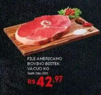 Bistek Supermercados File Americano Bovino Bistek vacuo 1kg oferta