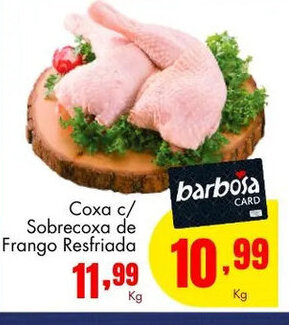 Barbosa Supermercados Coxa c/ Sobrecoxa de Frango Resfriada 1kg oferta