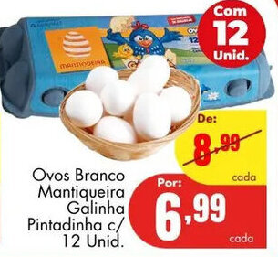 Barbosa Supermercados Ovos Branco Mantiqueira Galinha Pintadinha c/ 12 unid oferta