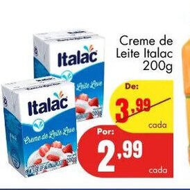 Barbosa Supermercados Creme de Leite Italac 200g oferta