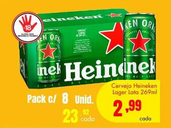 Barbosa Supermercados Cerveja Heineken Lager Lata 269ml oferta