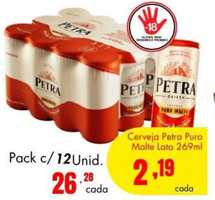 Barbosa Supermercados Cerveja Petra Puro Malte lata 269ml oferta